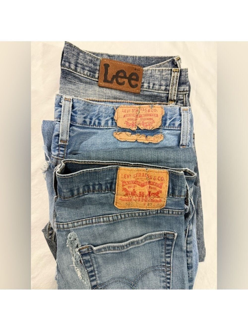 Levi’s & Lee Upcycle Bundle 3 Pair Distressed Denim Jeans Repair